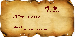 Tóth Mietta névjegykártya